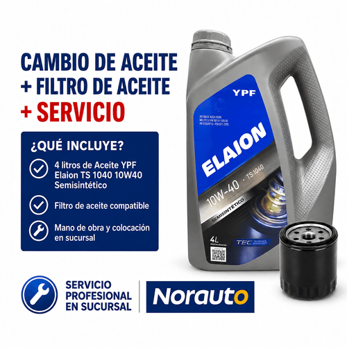 Cambio de Aceite  YPF Elaion Ts 10W40 + Filtro De Aceite + Colocación