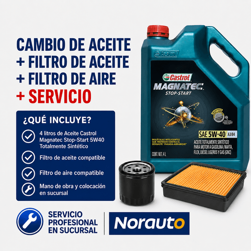 Cambio de aceite y filtros Castrol Magnatec Stop-start 5W40 con colocación