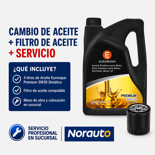Cambio de Aceite Eurorepar Premium 5W30 + Filtro De Aceite + Colocación