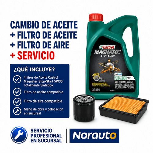 Cambio de aceite y filtros Castrol Magnatec Stop-start 5W30 con colocación