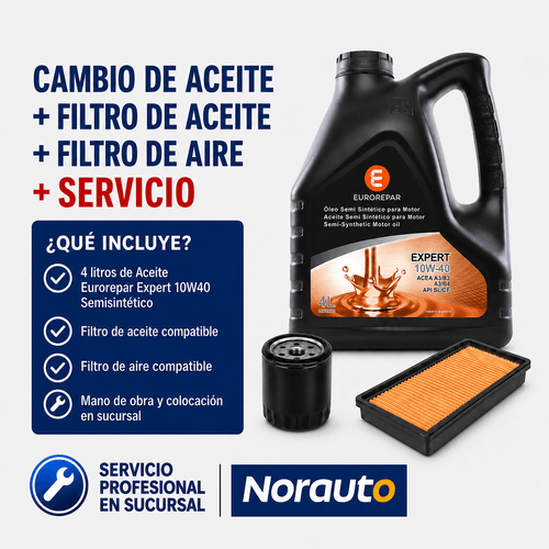Cambio de aceite y filtros Eurorepar Expert 10W40 con colocación