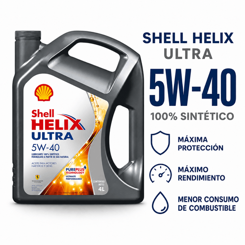 Aceite Shell Helix Ultra 5W40 Sintético 4 Lts