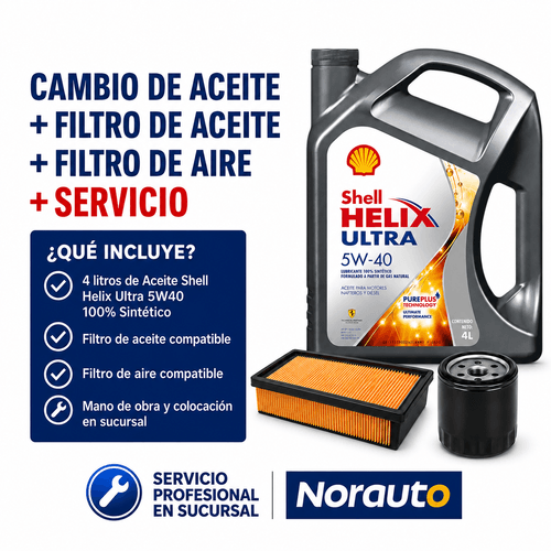 Cambio de aceite y filtros Shell Helix Ultra 5W40 con colocación