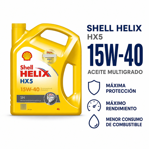 Aceite Shell Helix Hx5 15W40 Natural 4 Lts