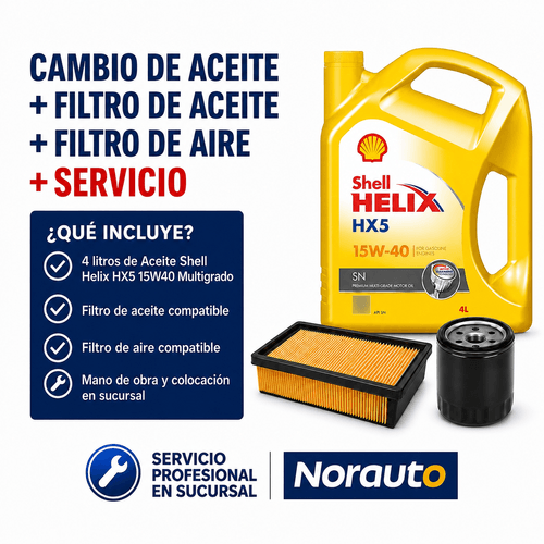 Cambio de aceite y filtros Shell Helix Hx5 15W40 con colocación