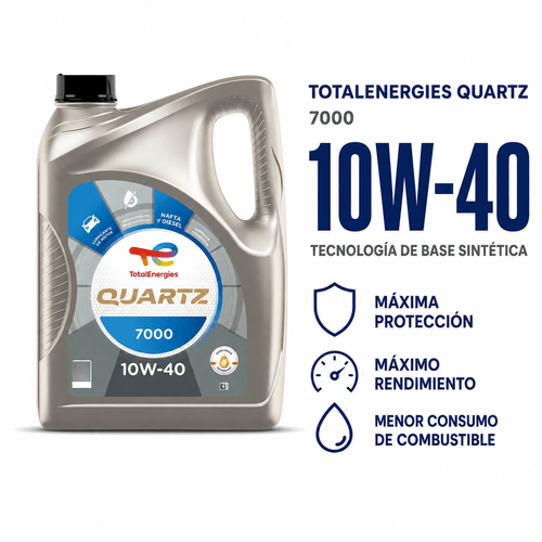 Aceite Total Quartz 7000 10W40 Semi sintético 4 Lts