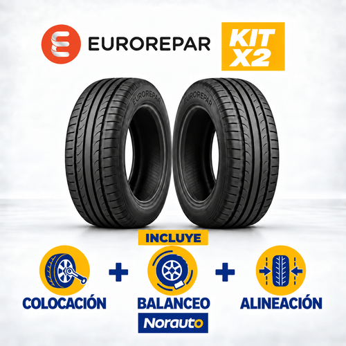 Kit de 2 Eurorepar 195/65 R15 Reliance 91H con Alineacion y Balanceo