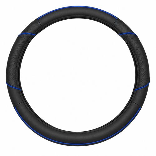 Cubre volante Negro con tira azul 41 a 43 cm