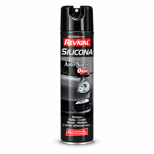 Abrillantador de silicona Revigal fragancia auto nuevo 440 cc