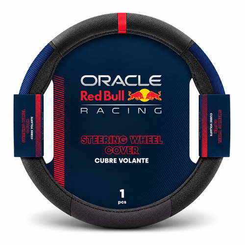 Red Bull Cubre Volante Negro Con Azul Y Rojo 38cm