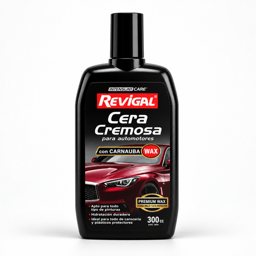 Cera cremosa Revigal con carnauba para auto 300ml
