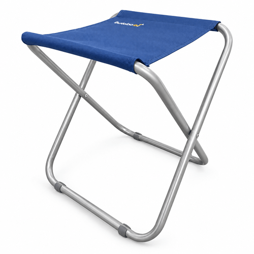 Banquito plegable formato tijera Broksol lona azul