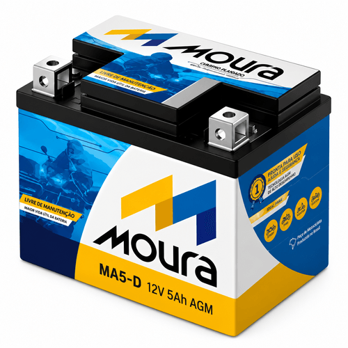 Batería Moto Moura MA5-D 12V 5Ah AGM