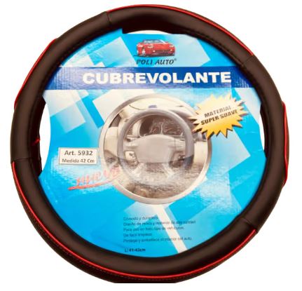 Cubre volante Negro con Tira Rojo 42cm