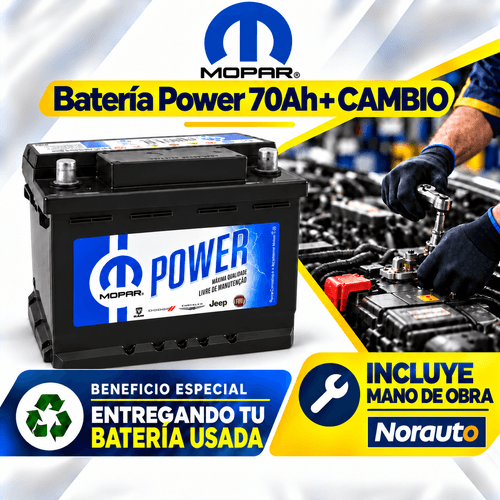 Batería Mopar Power 70Ah + Servicio de Cambio