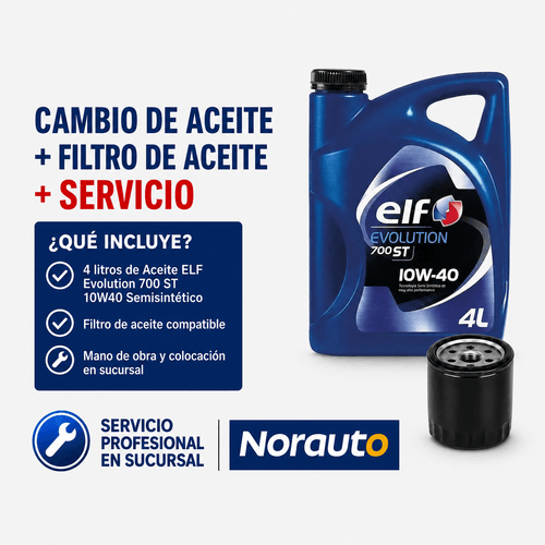 Cambio de Aceite ELF Evolution 700 10W40 + Filtro de Aceite + Colocación