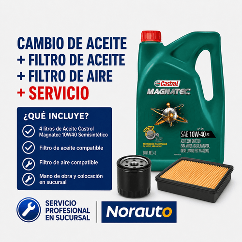 Cambio de aceite y filtros Castrol Magnatec 10W40 con colocación